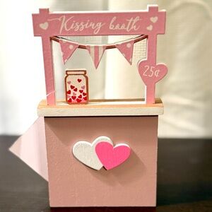 NWT Hobby Lobby Kissing Booth Wooden Table Decor Pink Valentines Day